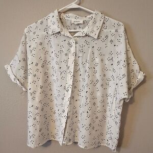 Bohme White and Black Button Down Shirt